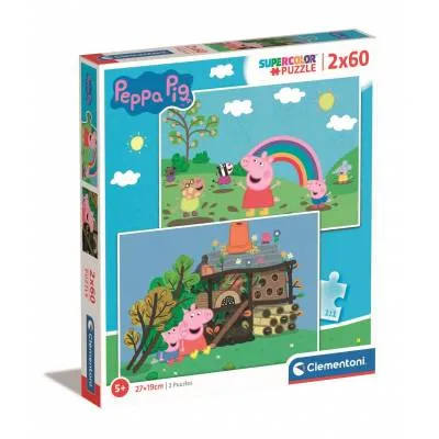 Clementoni puzzle 2x60 el Super Kolor świnka Peppa