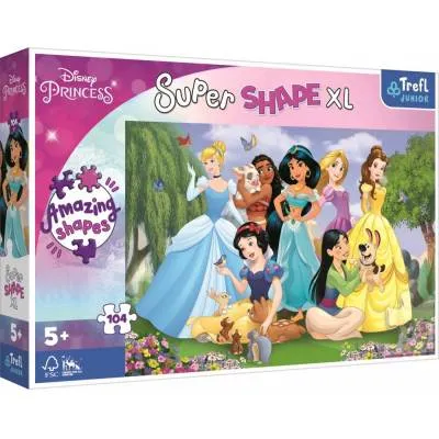 Trefl PUZZLE 104 EL SUPER SHAPES XL DISNEY KSIĘŻNICZKI