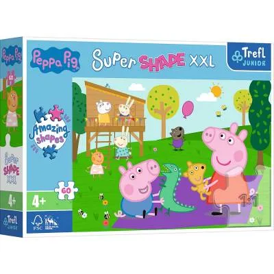 Trefl PUZZLE 60 EL SUPER SHAPE XXL ŚWINKA PEPPA I GEORGE