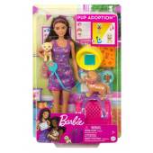 Barbie adopcja piesków + lalka zestaw