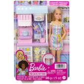 Barbie lodziarnia zestaw + lalka 