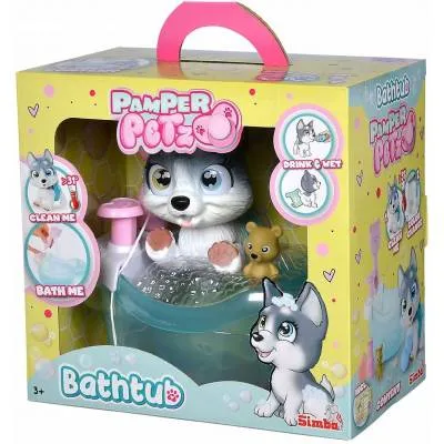 Pamper Petz Piesek Husky z pieluszkowego gangu z wanną