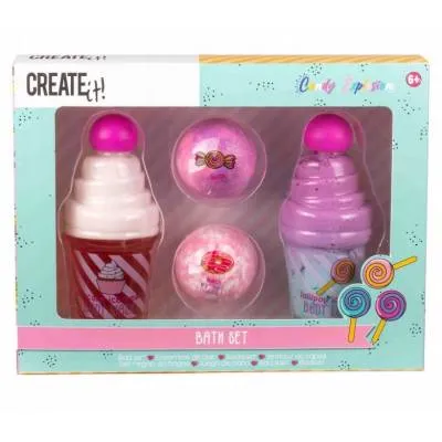 CREATE IT CANDY ZESTAW DO KĄPIELI balsam do ciała, żel pod prysznic, 2 kule