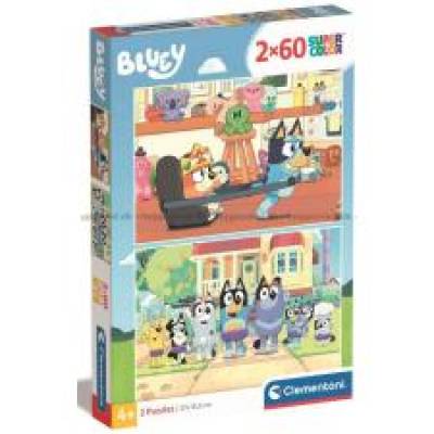 Clementoni puzzle 2x60 el super kolor bluey