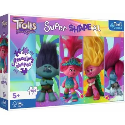 Trefl puzzle 104 el xl super shape zabawy z trollami