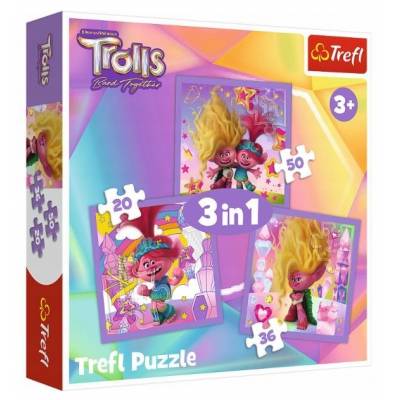 Trefl puzzle 3w1 106 el poznaj wesołe trolle