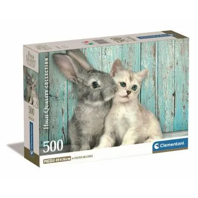 Clementoni puzzle 500 el compact cat bunny