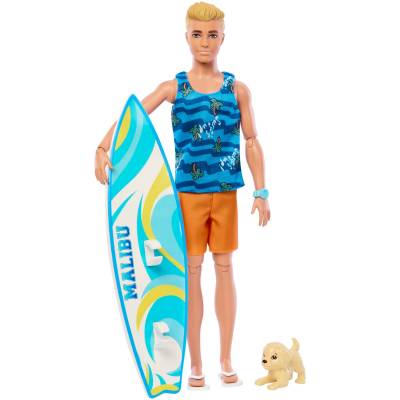 Lalka Barbie Mattel Ken HPT50 surfer i akcesoria