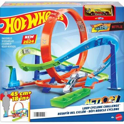 HOT WHEELS LET'S RACE ZESTAW WYZWANIE CYKLON PĘTLI