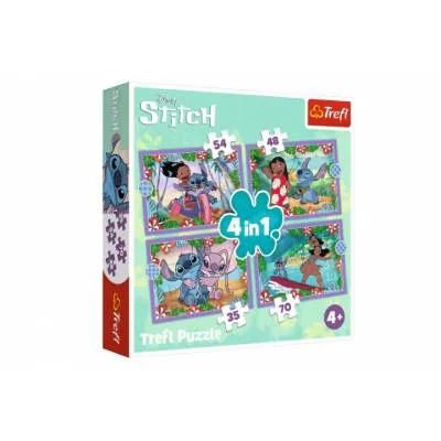 Trefl puzzle 4w1 szalony dzień lilo stitch