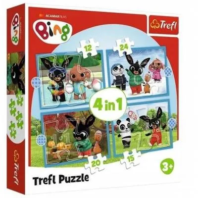 Trefl puzzle 71el 4w1 wesoły bing 