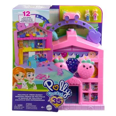 Polly Pocket Pollyville Przenośny Owocowy Supermarket 