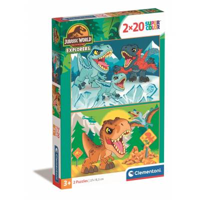 Clementoni puzzle 2x20 el super kolor jurassic world