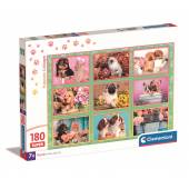 Clementoni puzzle 180 el super kolor puppies collage