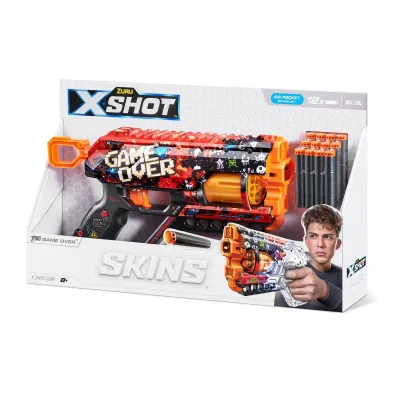 ZURU X-Shot Wyrzutnia Skins Griefer Game 12 strzałek 36561D