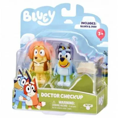 BLUEY figurki bajkowe Blue i Indy Zabawa w lekarza