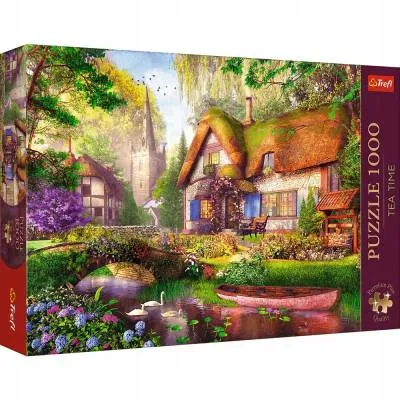 Trefl puzzle 1000 el premium plus tea time urocza chatka 