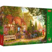 Trefl puzzle 1000 el premium plus tea time domek pod strzechą 