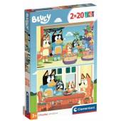 Clementoni puzzle 2x20 el super kolor bluey