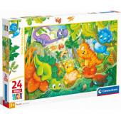 Clementoni puzzle 24 el maxi super kolor dinusie 