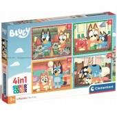 Clementoni puzzle 4w1 super kolor bluey 72 el