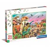 Clementoni puzzle 104 el super kolor Land of dino