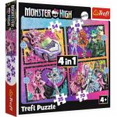 Trefl puzzle 4w1 Elektryzujący dzień monster high 207 el