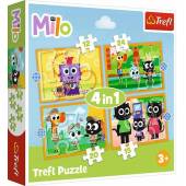 Trefl puzzle 4w1 poznaj milo i jego przyjaciół 207 el