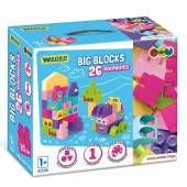 WADER Big Blocks klocki 26 el różowe