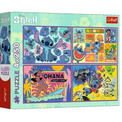 Trefl Puzzle 4x250 el Niezwykły Stitch