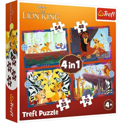 Trefl Puzzle 4w1 Odważny Król Lew 207 el