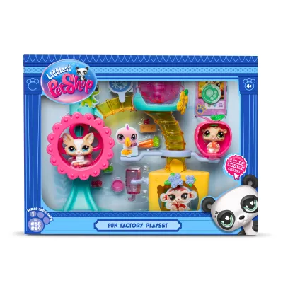 TM Toys Littlest Petshop zestaw fabryka zabawy i 2 figurki 