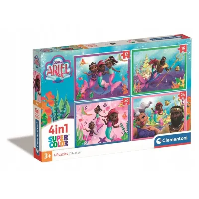 Clementoni Puzzle 4w1 Disney Arielka