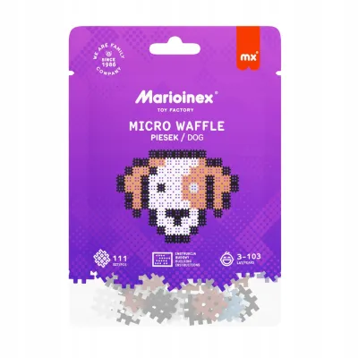 Marioinex Klocki micro waffle 111 szt Pies