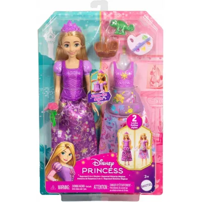 Mattel Disney Roszpunka lalka i akcesoria 2w1 zestaw 