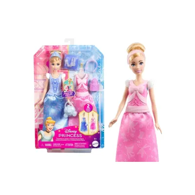 Mattel Disney Kopciuszek lalka i akcesoria 2w1 zestaw