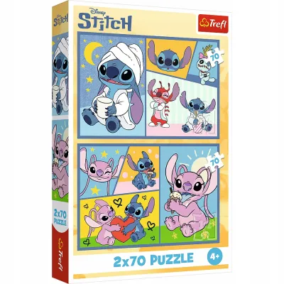 Trefl Puzzle 2x70 el Ze Stitchem nie ma nudy