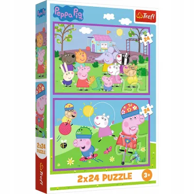 Trefl Puzzle 2x24 el Peppa na placu zabaw