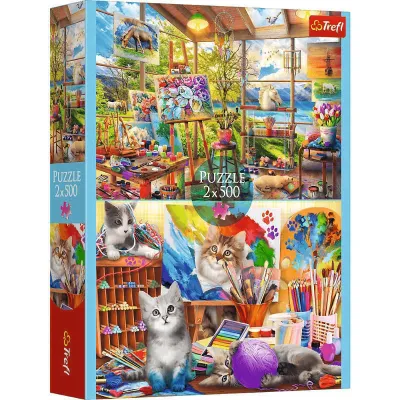 Trefl Puzzle 2x500 el Sztuka malowania 