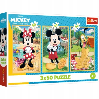 Trefl Puzzle 3x50 el Myszki na wakacjach Disney