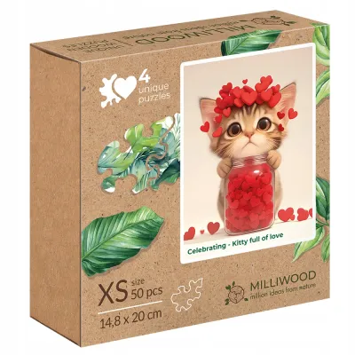 Milliwood Drewniane Puzzle 50 el Kotek 