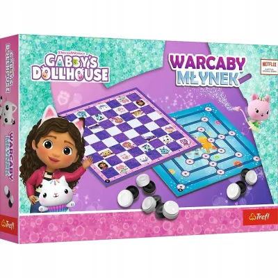 Trefl Gra Warcaby i Młynek Gabbys Dollhouse