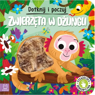 Aksjomat Dotknij i poczuj Zwierzęta w dżungli książeczka 