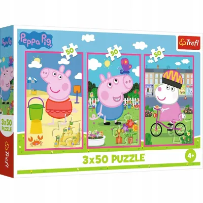 Trefl PUZZLE 3x50 el Siła przyjaźni Peppa Pig 