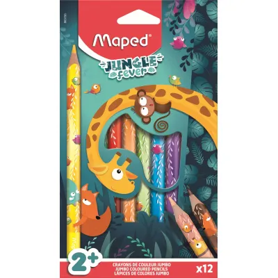 Maped Kredki Jumbo Jungle trójkątne 12szt 