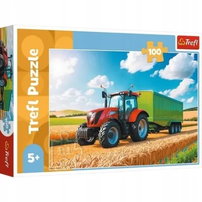 Trefl Puzzle 100 el Maszyny rolnicze traktor z przyczepą 