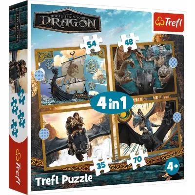 Trefl Puzzle 207 el 4w1 Smocze dni How To Train Your Dragon