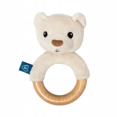 Whisbear Eko gryzak drewniany Miś kremowy