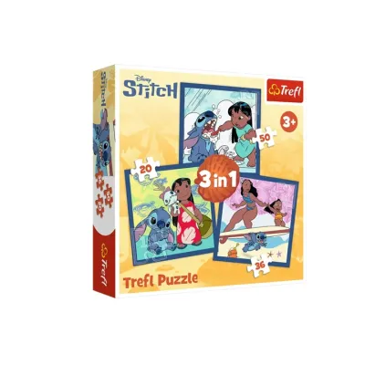 Trefl Puzzle 3w1 Czas ze Stitchem Disney