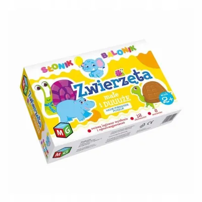 MultiGra Puzzle 12 el Zwierzęta duże i małe Słonik Balonik